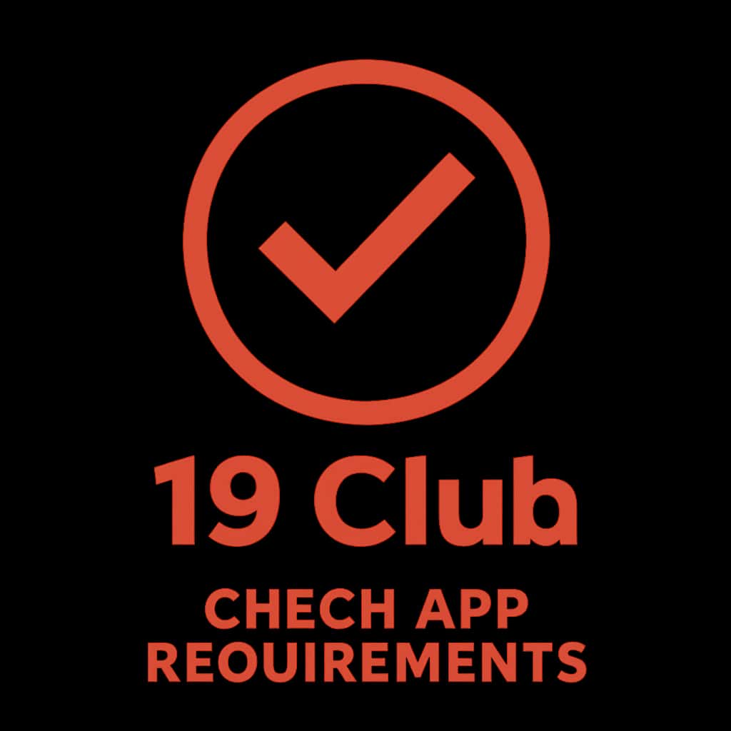 A badge representing the Check 19 Club App Requirements as a guide.