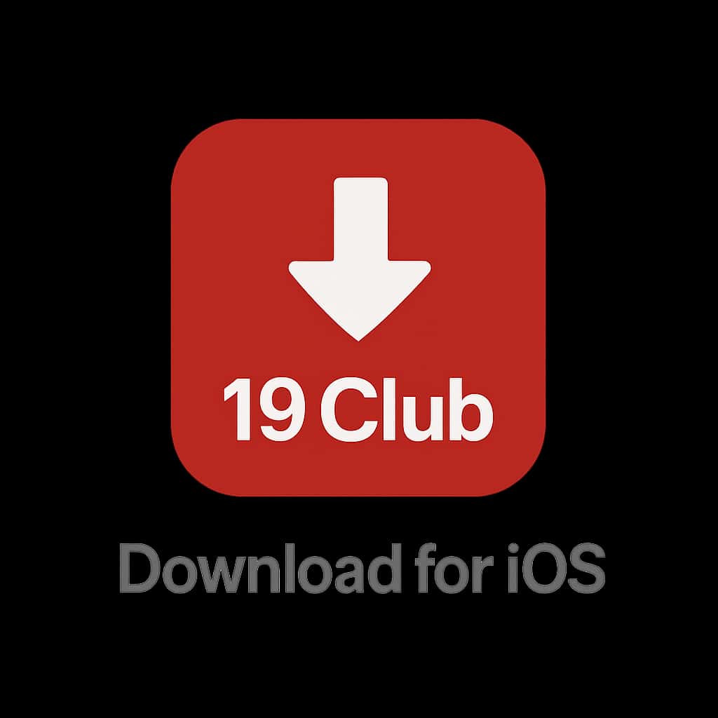A badge representing the Download for iOS service of 19 Club.